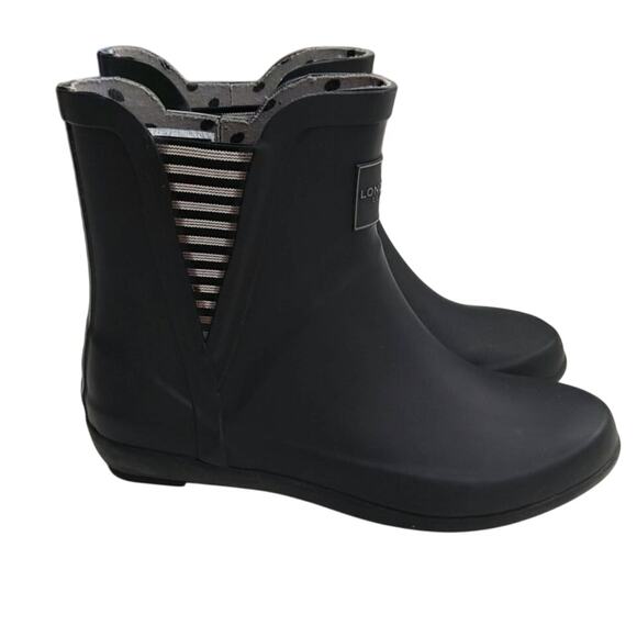 London Fog women's Chelsea rain boot Piccadilly black size 8 Garden fall sleek - Picture 1 of 7